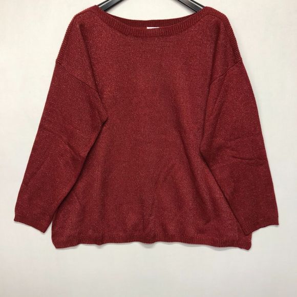BFA Classics Women Pullover Knit Sweater Size 3X Red Round Neck Sparkle M131 -1 - Picture 9 of 12